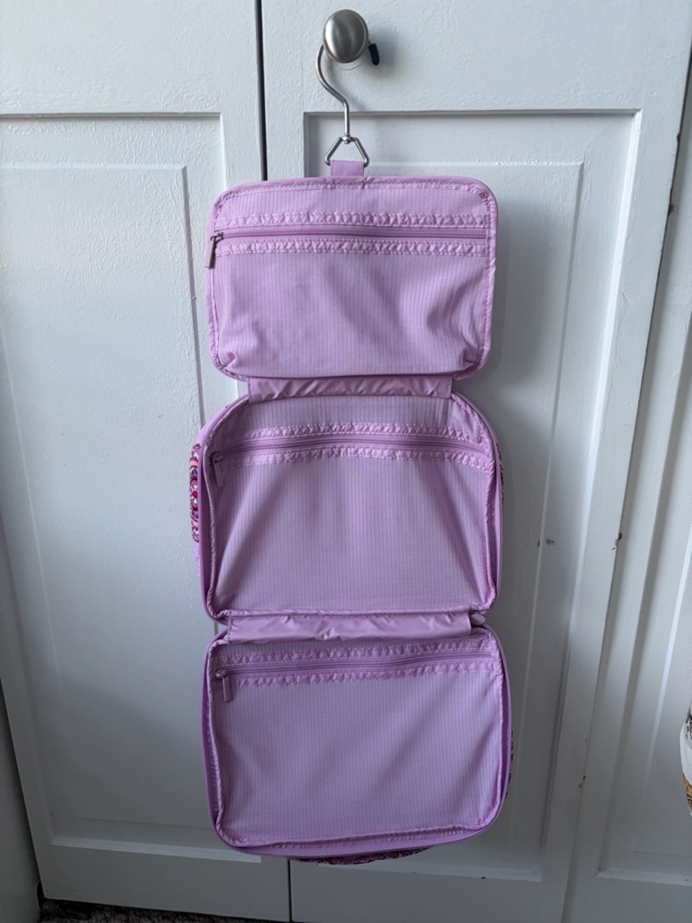 Vera Bradley Pink Quilted Floral Cosmetic Case with Purple Accents - Picture 4 of 4
